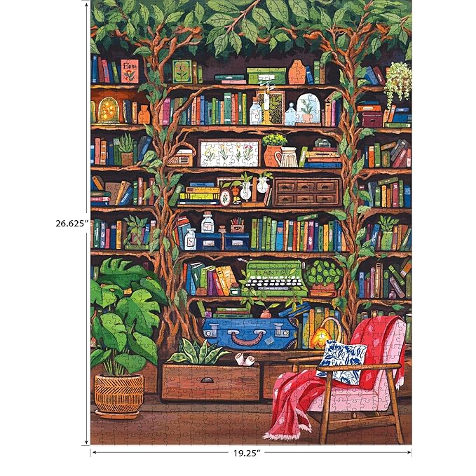 RoseArt - Hobby Haven - Bookshelf - 1000 Piece Jigsaw Puzzle for Adults - Perfect for Reading Enthusiasts
