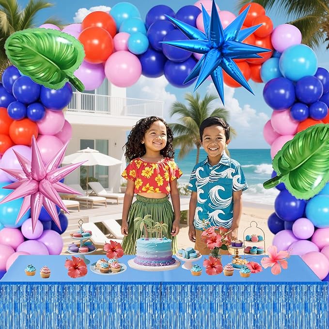 100pcs Hawaii Balloons Garland Arch Kit with Balloons for Birthday Decorations,Party Supplies for boys Girls (Hawaii)