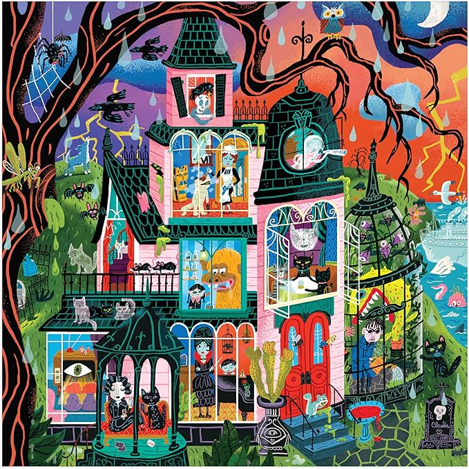 Mudpuppy Monster Mansion – 500 Piece Family Jigsaw Puzzle Featuring Bold and Spooky Illustrations of A Haunted Mansion Filled with Goblins Ghouls and Monsters (Amazon Exclusive)