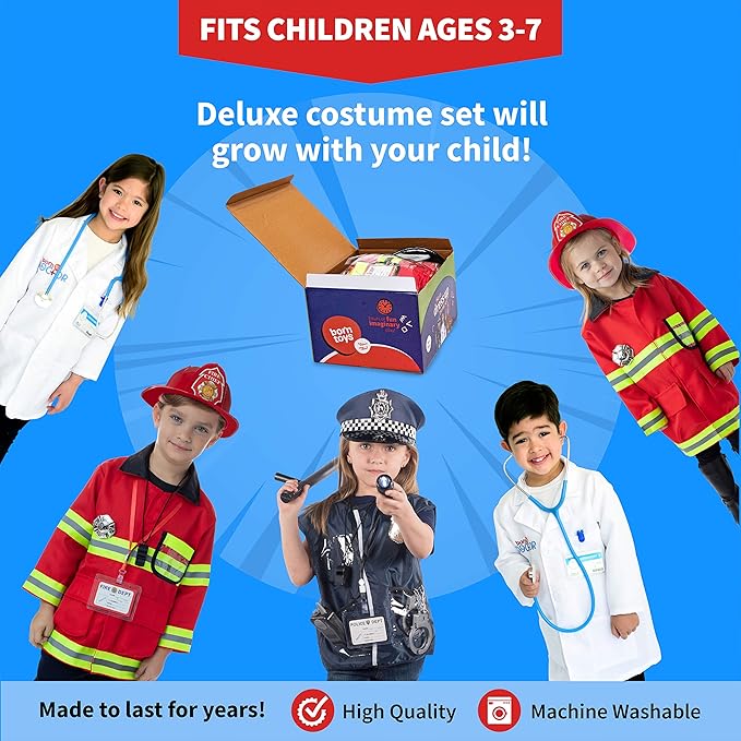 Born Toys Toddler Dress Up Clothes for Little Girls & Boys Ages 3-7, Pretend Play Toys