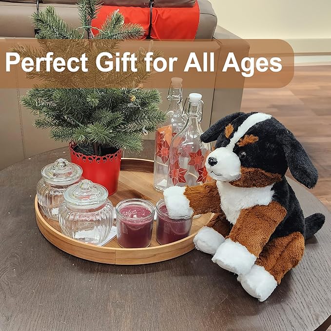 Bernese Mountain Dog Stuffed Animals Puppy Plush Toys for Boy Girl Kids Gift Birthday, 12 inches