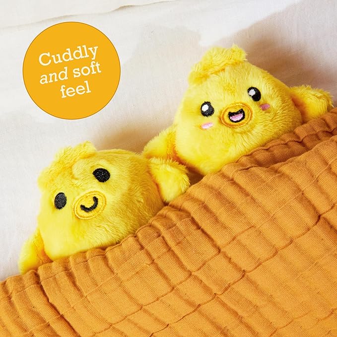 Emotional Support Chickies by Relatable, Easter Plush Cuddly Stuffed Animals and Toys, Cute Easter Basket Stuffer, Non Candy Easter Gift Ideas for Kids, Includes 5 Plushies with Carrying Basket