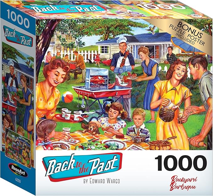 RoseArt - Back to The Past - Backyard BBQ - 1000 Piece Jigsaw Puzzle for Adults