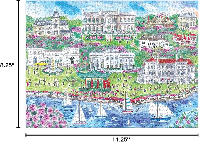 Galison Newport Mansions – 1000 Piece Michael Storrings Jigsaw Puzzle Featuring Beautiful Artwork of Famous Newport Rhode Island Mansions