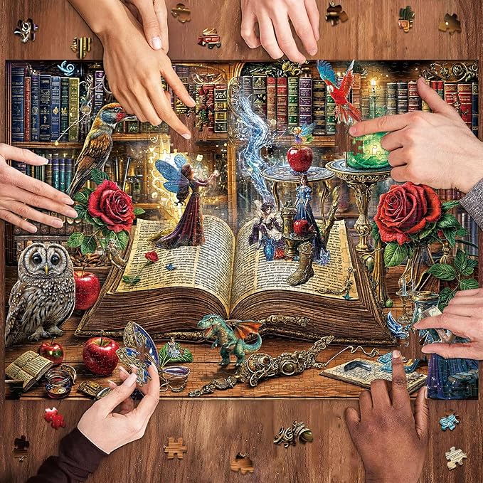 Magic Book Jigsaw Puzzles, 1000 Piece Puzzle for Adults, Family Puzzles Game, Fun Relaxing Challenging, Interlock Perfectly No Dust, Home Wall Decor, Gifts for Easter Earth Mother’s Day