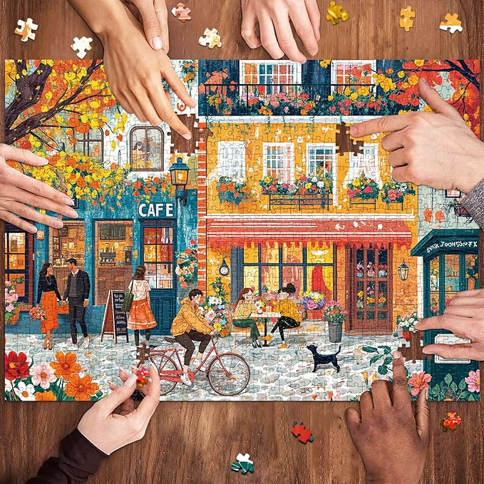 Jigsaw Puzzles for Adults 1000 Pieces, Interlock Perfectly Letter on Back No Dust, Home Decor Birthday Party Gift Toy for Men Women Elders Seniors, 1:1 Poster-Romantic Time