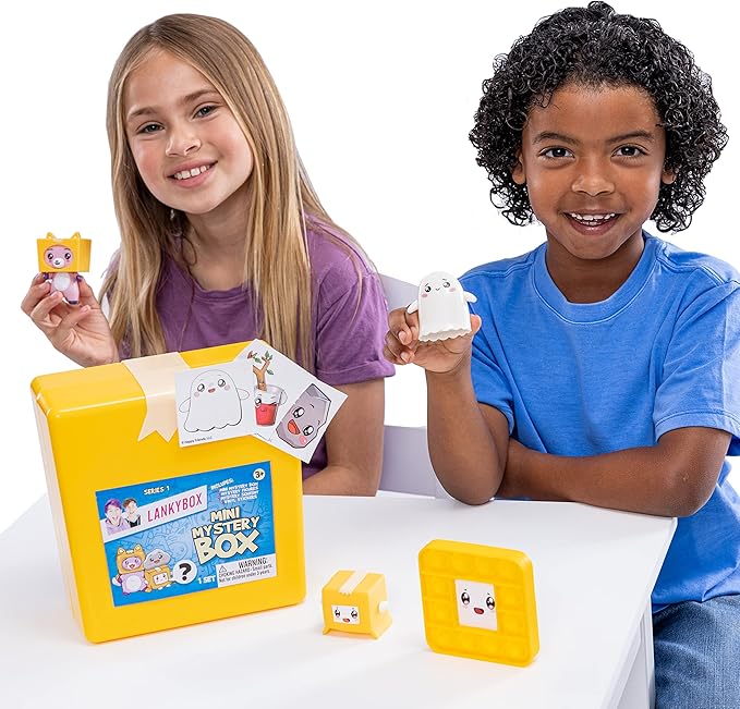LankyBox Mini Mystery Box, for The Biggest LankyBox Fans, 2 Mystery Figures, 1 Squishy Figure, a pop-it, and 3 Stickers