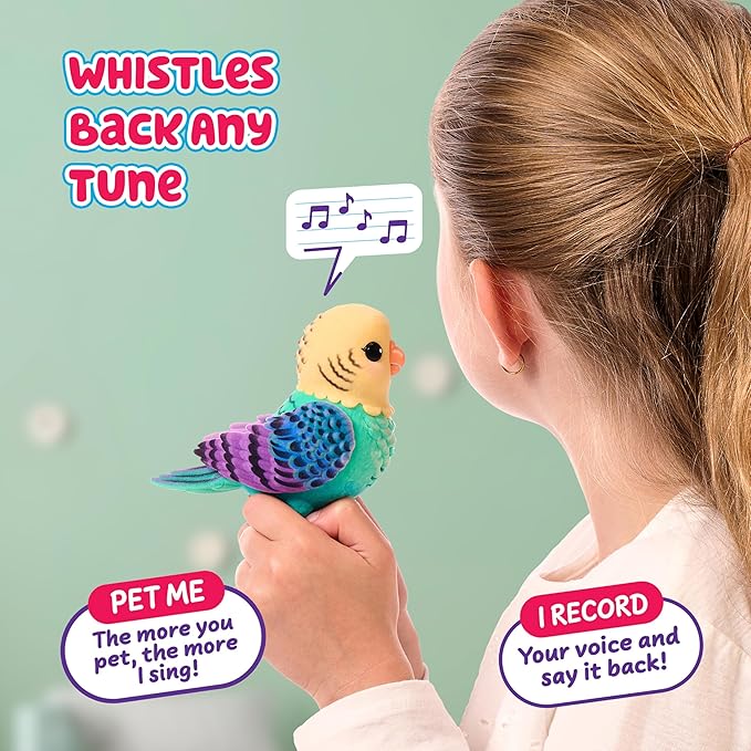 Little Live Pets My Really Real Talking Bird Toy & Cage - Indie, Interactive Voice Repeating Toy, 20+ Sounds & Reactions, Talking Toys for Kids 5-7