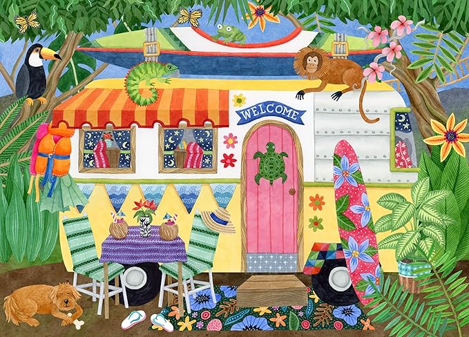 Ceaco - EZ 2 Hold - Stephanie Peterson Jones - Costa Rica - 500 Piece Puzzle for Adults - Challenging and Perfect for Game Nights - Finished Puzzle Size 21.25 x 15