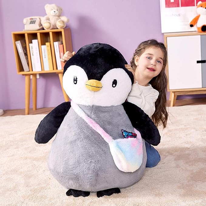 IKASA Giant Penguin Stuffed Animal Plush Toy, 23" Big Cute Jumbo Soft Penguins Plushie for Kids Girls Boys Girlfriend Children
