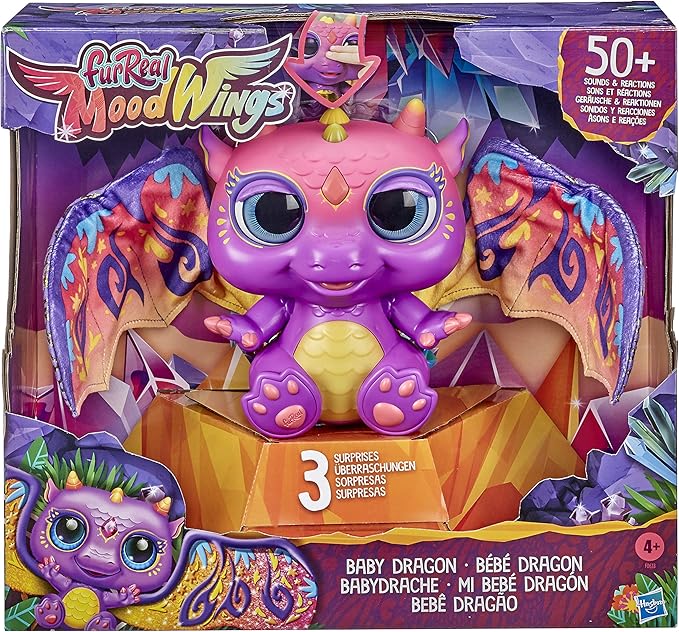 FurReal Friends Moodwings Baby Dragon Interactive Pet Toy, 50+ Sounds & Reactions, Ages 4 and Up