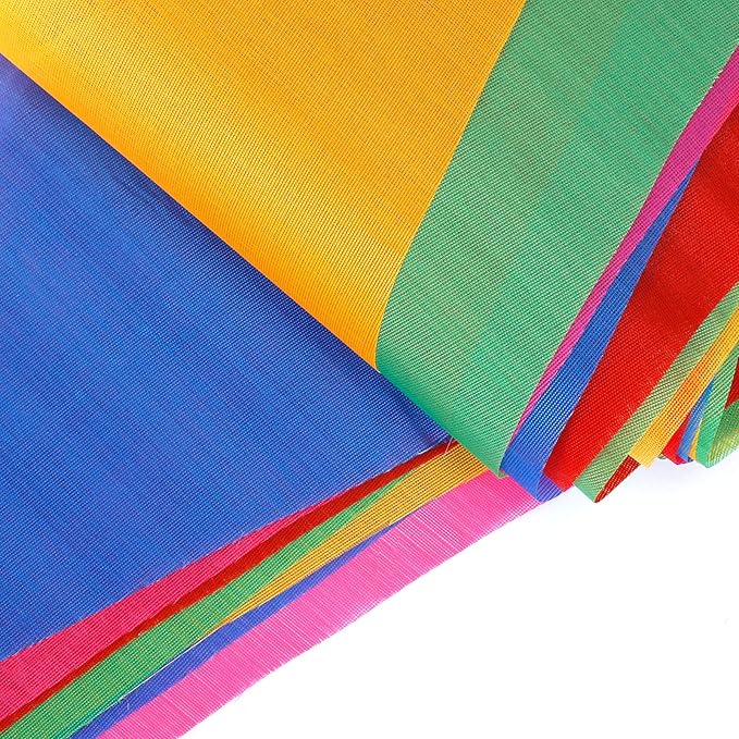 YGEOMER 300pcs Colorful Pennant Banner Flags, 375ft Multicolor Banners Carnival Decorations Supplies for Party Birthday and Shops Decorations