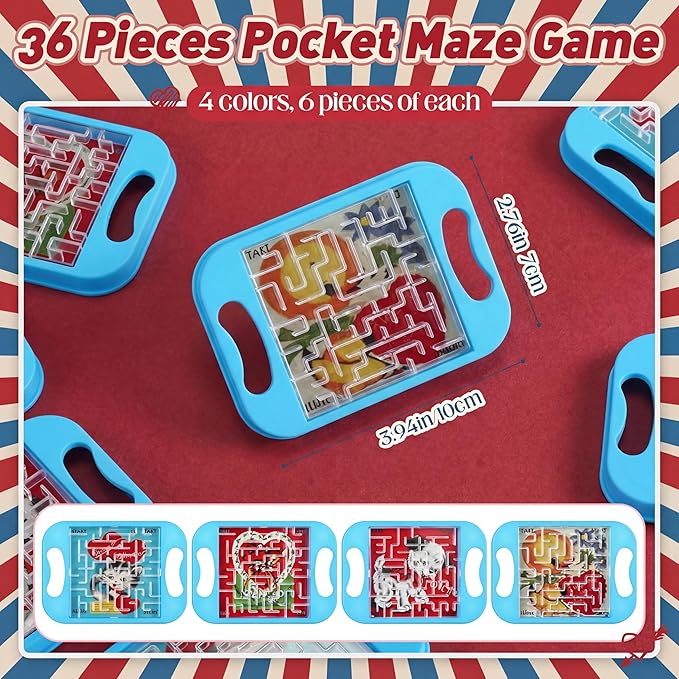 24 Pcs Valentine's Day Maze Puzzle Cube Bulk Maze Game with Card Educational Cube Handheld Brain Teaser Puzzles Valentine Party Favor for Kid Goodies Bag Exchange Gift