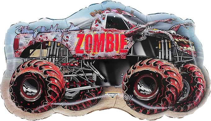 Toyland® 80cm (32") Monster Jam " Zombie " Foil Balloon - Monster Truck Shaped Character Balloons