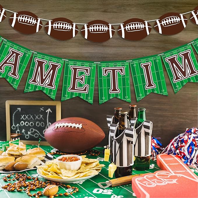OHOME Football Party Decorations - Football Banner for Super Games Bowl - Hanging Party Favors Supplies for Indoor Home | Football Accessories Decor Backdrop for Birthday Party