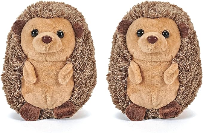 The Petting Zoo Hedgehog Stuffed Animal Plushie, Gifts for Kids, Wild Onez Babiez Wildlife Animals, Hedgehog Plush Toy 6 inches (Pack of 2)