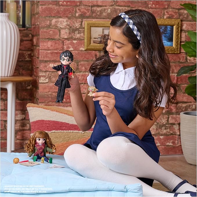 Wizarding World Harry Potter, 8-inch Harry Potter & Hermione Granger Dolls & Accessories Gift Set, over 20 Pieces, Kids Toys for Ages 6 and up