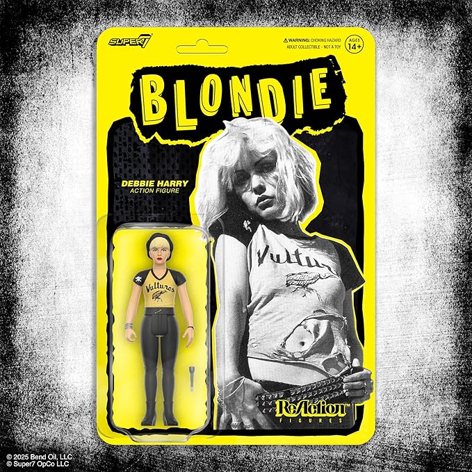 Super7 Reaction Figure Blondie Debbie Harry (Vultures) - 3.75" Blondie Action Figure with Accessory - Classic Music Collectibles and Retro Toys