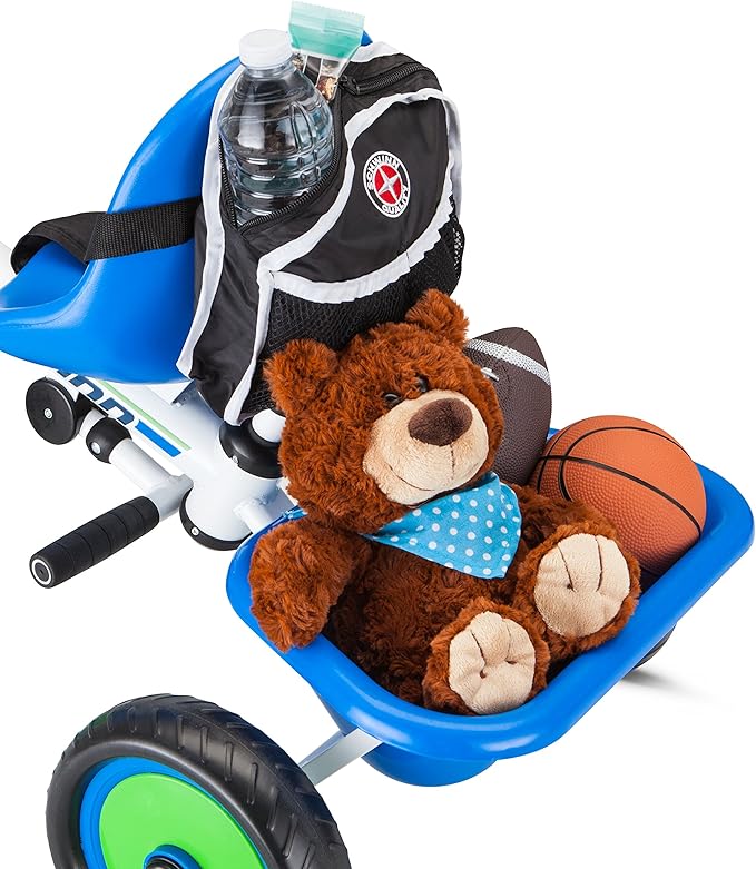 Schwinn Easy Steer Bike for Toddler, Kids Tricycle with Removable Push handle, Steel Trike Frame, Boys and Girls Ages 2-4 Year Old, Blue, 41" x 20" x 41"