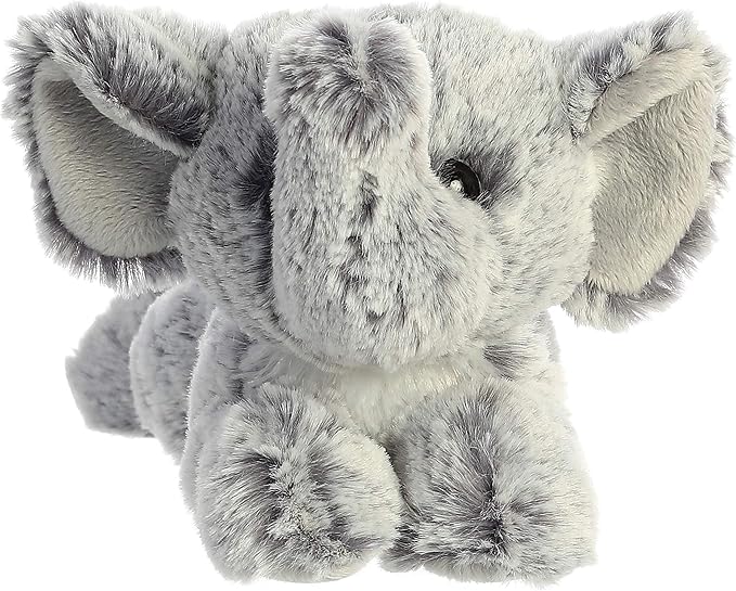 Aurora® Adorable Mini Flopsie™ Leroy Elephant™ Stuffed Animal - Mini Companions Ready for Playful Adventures - for Kids All Ages, Toddlers, Adults, and Families - Gray 8 Inches
