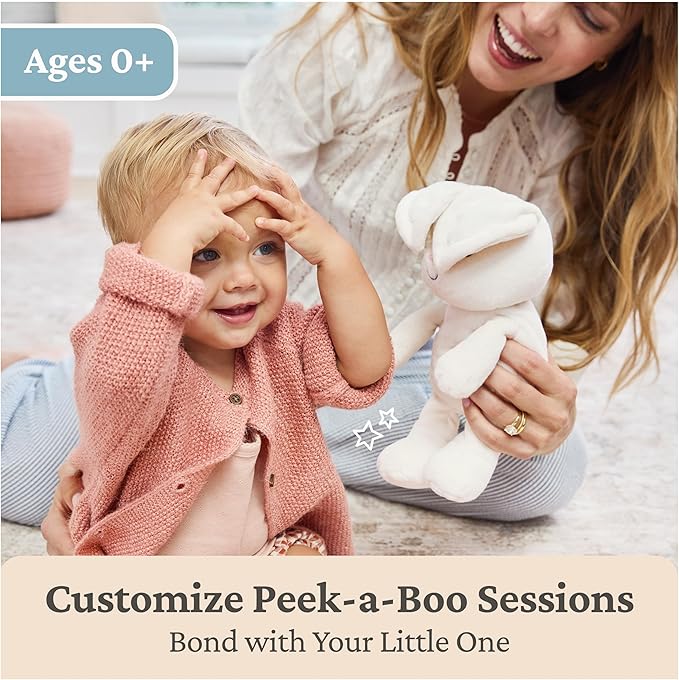 GUND Baby Peek-a-Boo Flora Bunny Plush, Bunny Rabbit Stuffed Animal, Baby Toy for Ages 0 and Up, Cream, 7" (Batteries Not Required)