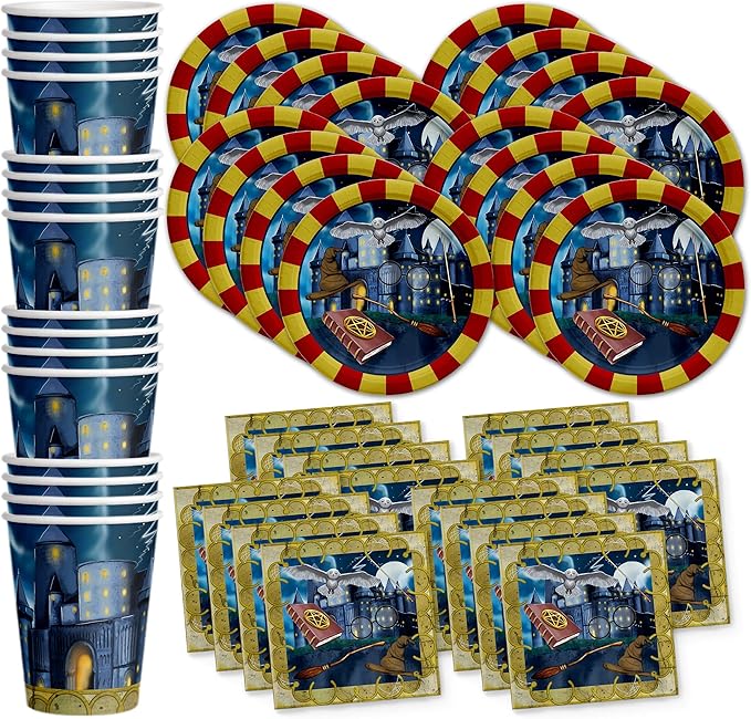 Wizard Castle Birthday Party Supplies Set Plates Napkins Cups Tableware Kit for 16