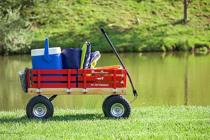 Berlin Flyer Sport Wagon - Model F410 - Amish Made in Ohio, USA - 10" No-Flat Tires (Orange)