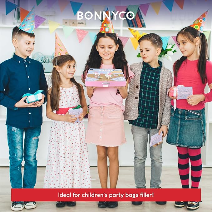 BONNYCO Unicorn Party Favors for Kids Painting Kit Pack 16, Goodie Bags Stuffers for Kids 3-5 4-8. Goody Bag Stuffers, Pinata, Classroom Prizes. Return Gifts Birthday Girl, Unicorn Party Supplies