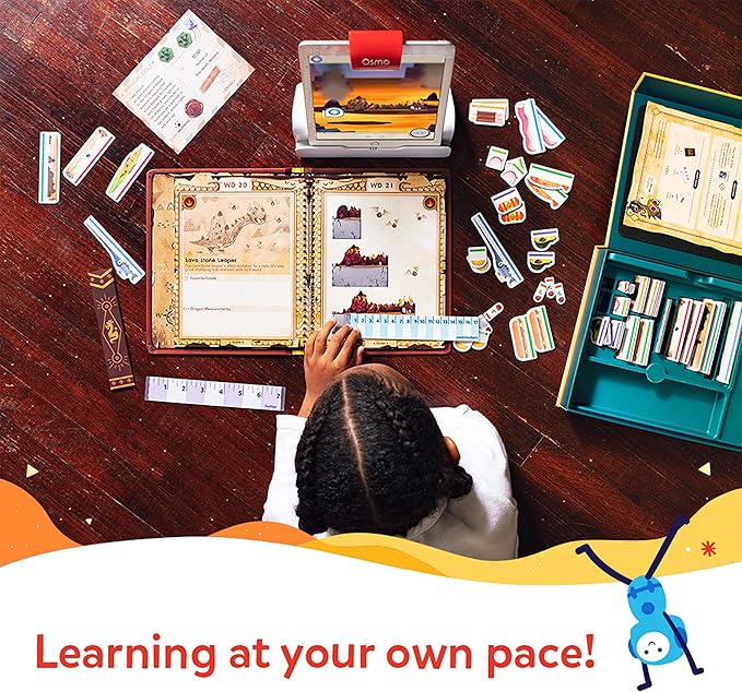 Osmo-Math Wizard and the Secrets of the Dragons for iPad & Fire Tablet-Ages 6-8/Grades 1-2-Measurement & Estimating-Curriculum-Inspired-STEM Toy Gifts for Kids,Boy&Girl-Ages 6 7 8(Osmo Base Required)