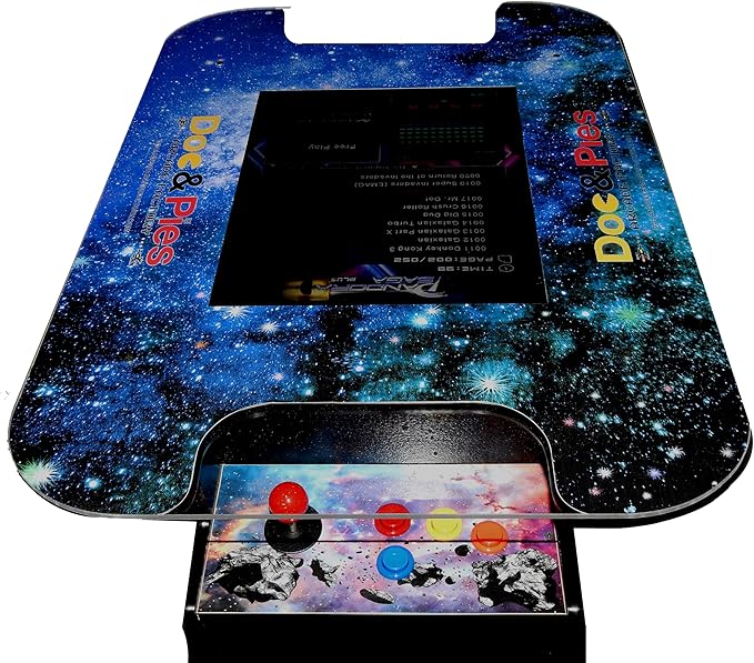 Doc and Pies Arcade Factory Full Size Professional Cocktail Arcade Machine | 60 Classic Games | Original, Classic Design | 2-Player | Full Size LCD Screen, Buttons and Joystick
