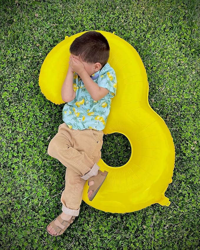 40 Inch Yellow 1 Balloon for First Birthday, 1st Number Balloons Birthday Decorations for Girl Kids Toddler Baby, One Giant Number 1 Balloon
