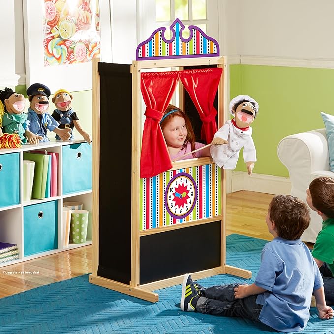 Melissa & Doug Deluxe Puppet Theater - Sturdy Wooden Construction, Age 6+