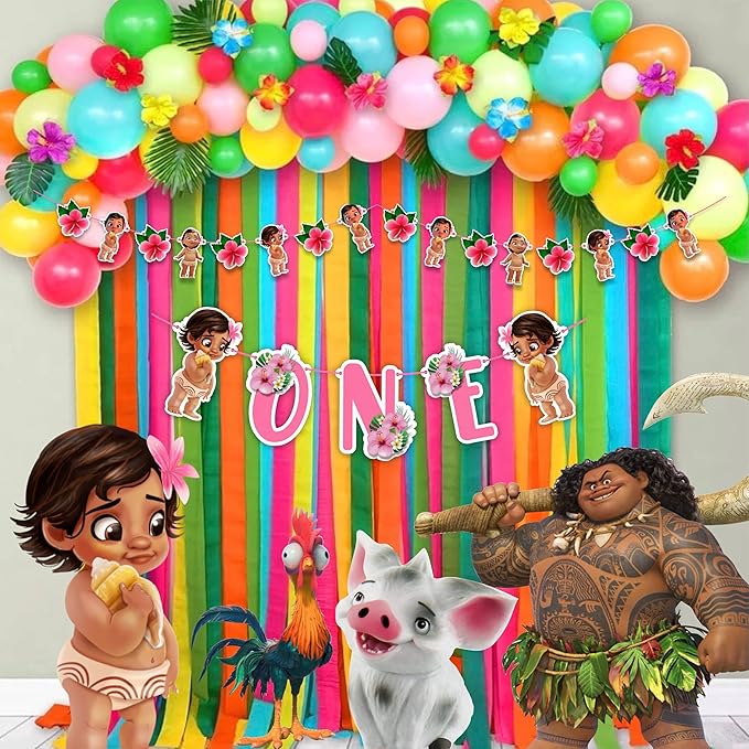 "Bby Mna Theme– Adorable 1st Birthday Party Decoration for Girl or Boy – Cute Cartoon Theme Birthday Banner – Perfect for Cake Smash, Photo Booth, Indoor and Outdoor Party Décor"