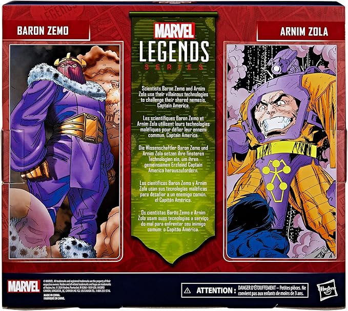 Marvel Legends Series Baron Zemo and Arnim Zola, Captain America Villains Comics Collectible 6-Inch Action Figures (Amazon Exclusive)