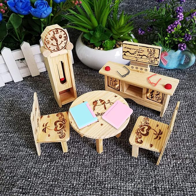 30 Pcs Doll Dollhouse Accessories 1/12 Scale Dollhouse Phone Laptop Computer Headset Glasses Miniature Simulator Accessories Mini Scene Simulation Miniatures Playset