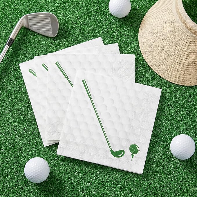 100 Pcs Golf Napkins, Master Cocktail Napkins Disposable Golf Party Decorations for Hole in One Birthday, Master Party