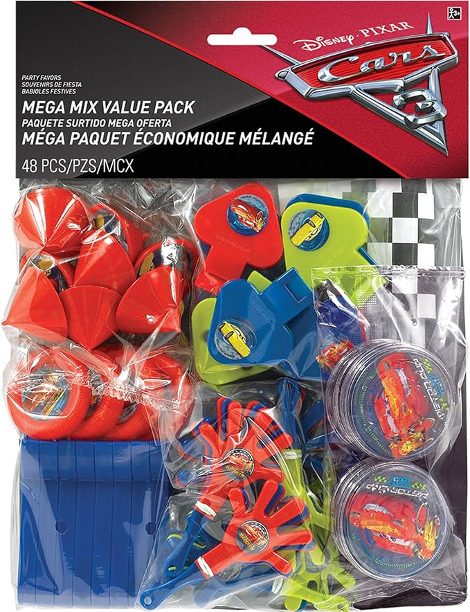 Amscan Disney 'Cars 3' Mega Mix Value Pack, Party Favor