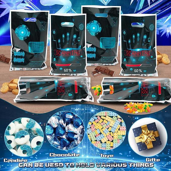 Top Secret Spy Party Favor Bags - 50Pcs Mysterious Secret Agent Goody Candy Treat Gifts Bags, Mystery Spy Themed Party Decorations for Kids Boys Girls Birthday Escape Room Events Supplies