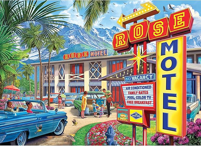RoseArt - Back to The Past - Rose Motel - 1000 Piece Jigsaw Puzzle for Adults