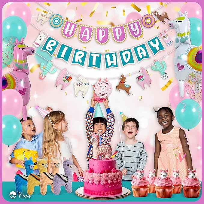 Pirese Llama Birthday Decorations, Llama Party Decorations, Llama Happy Birthday Banner | Llama Decorations | Llama Party Supplies | Peruvian Decor, Fiesta Birthday Decorations, Cinco de Mayo Birthday