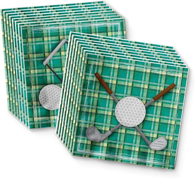 Golf Sports Birthday Party Supplies Set Plates Napkins Cups Tableware Kit for 16