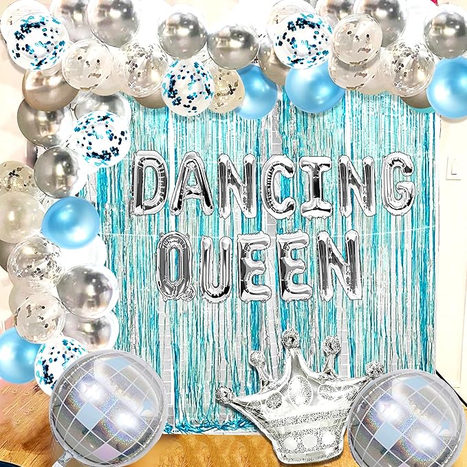 Blue Dancing Queen Birthday Decoration Dancing Queen Party Decorations Mamma Mia Disco Birthday Party Decors 70s Disco Decoration