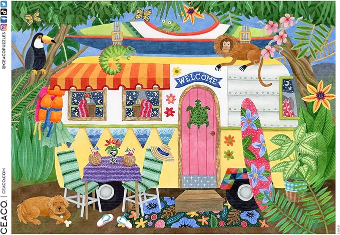 Ceaco - EZ 2 Hold - Stephanie Peterson Jones - Costa Rica - 500 Piece Puzzle for Adults - Challenging and Perfect for Game Nights - Finished Puzzle Size 21.25 x 15
