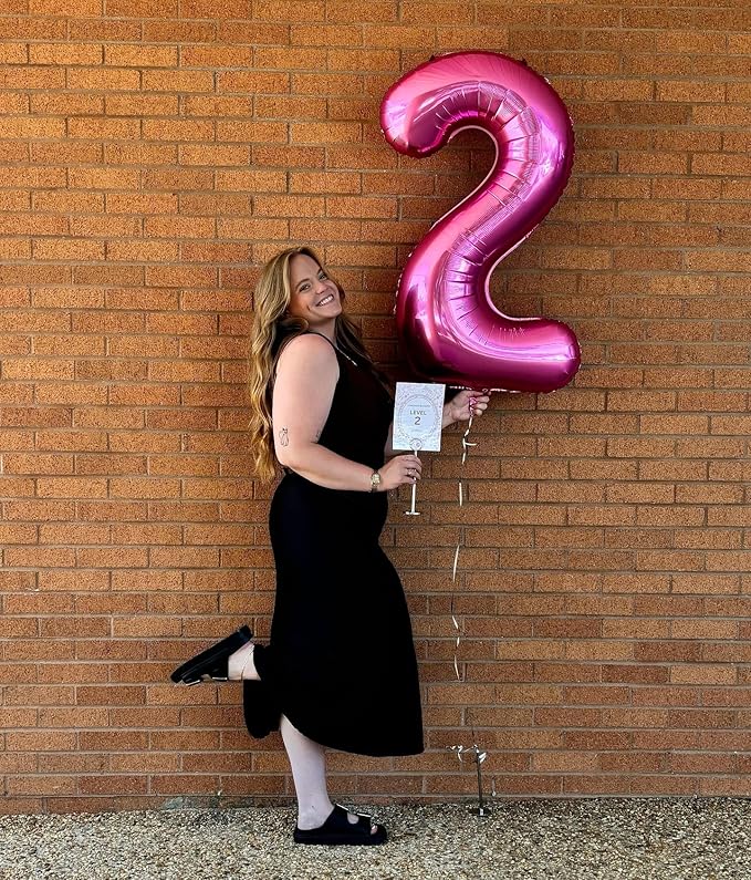40 Inch Hot Pink Number 9 Balloon, Giant 9 Number Balloons for 9th Birthday Decorations, Party Supplies for Baby Boy Girl, Hot Pink Party Decor