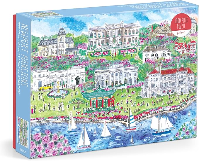 Galison Newport Mansions – 1000 Piece Michael Storrings Jigsaw Puzzle Featuring Beautiful Artwork of Famous Newport Rhode Island Mansions