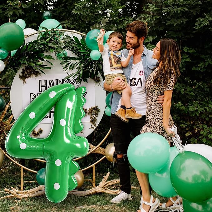 Green Dinosaur Balloons 4th Birthday Decorations for Boys,40inch Big Dinosaur Number 4 Balloon Birthday Party Decoration for Kids Birthday Party Decoration Supplies