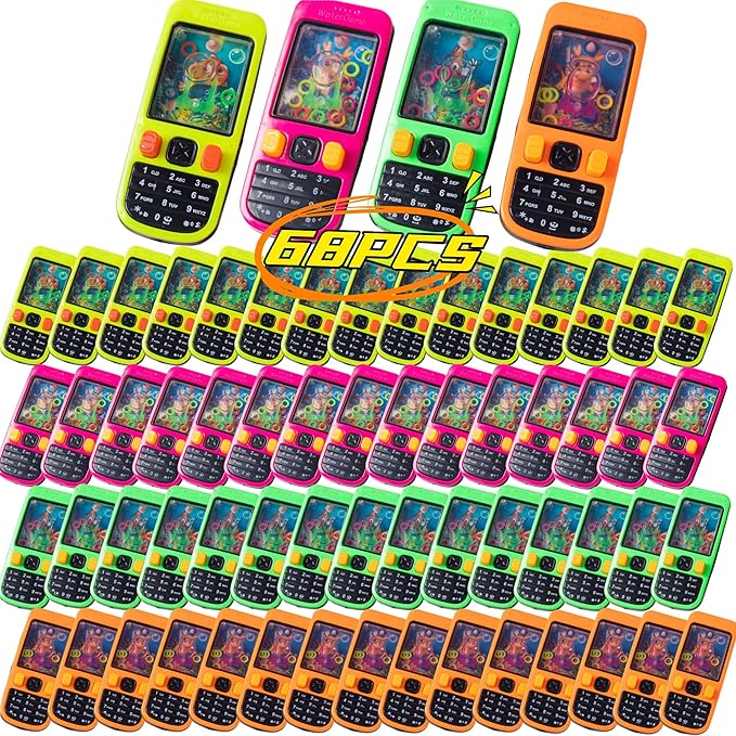 68 Pcs Handheld Water Ring Games-Prize Treasure Box Toys,Birthday Return Gifts Party Favors,Valentine Day Gifts,Goodie Bag Stuffers,Pinata Stuffers for Kids Classroom Students Rewards Bulk