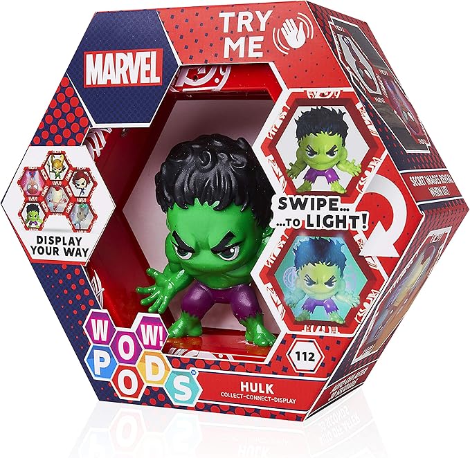 WOW! PODS Avengers Collection - The Incredible Hulk | Superhero Light-Up Bobble-Head Figure | Official Marvel Collectable Toys & Gifts