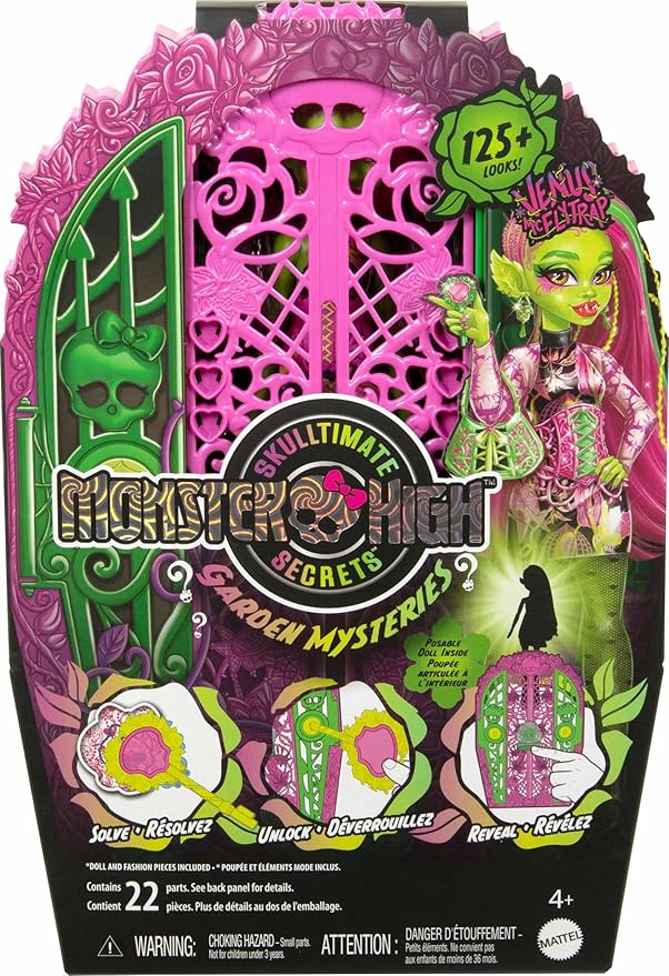 Monster High Skulltimate Secrets Doll & Accessories Set, Garden Mysteries Venus McFlytrap with Reveal Closet & 19+ Tea Party Surprises Like Clothes