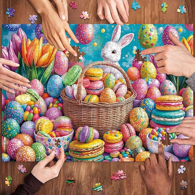 1000 Piece Puzzles for Adults, Easter Puzzle, Colorful Easter Jigsaw Puzzle 1000 Pieces for Adults Seniors, Fun Decor Challenging Family Games Holiday Party Gifts -1:1 Poster